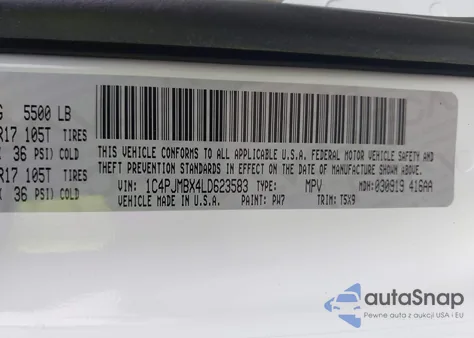 2020 Jeep Cherokee Trailhawk 4X4 z USA, uszkodzony, nr VIN 1C4PJMBX4LD623583